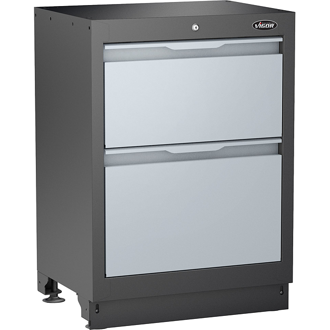 VIGOR Zásuvková spodní skříň ∙ 2 zásuvky ∙ V6000-029 ∙ d x š x v: 676 mm x 500 mm x 950 mm