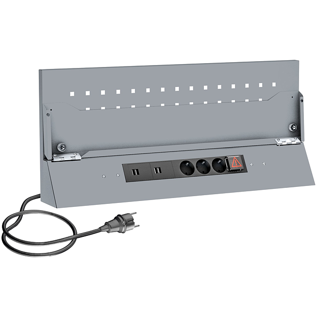 VIGOR Děrovaná stěnová deska s napájením z el. sítě 676 mm ∙ V6000-05SP ∙ d x š: 676 mm x 301 mm