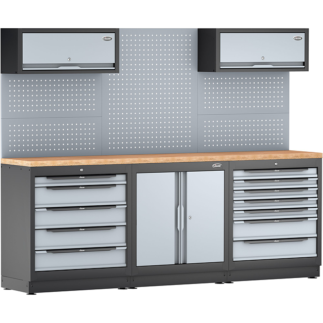 VIGOR Kombinace skříňové stěny ∙ kompletní balíček ∙ dřevo ∙ V6000-3P2XL ∙ d x š x v: 2588 mm x 526 mm x 1980 mm