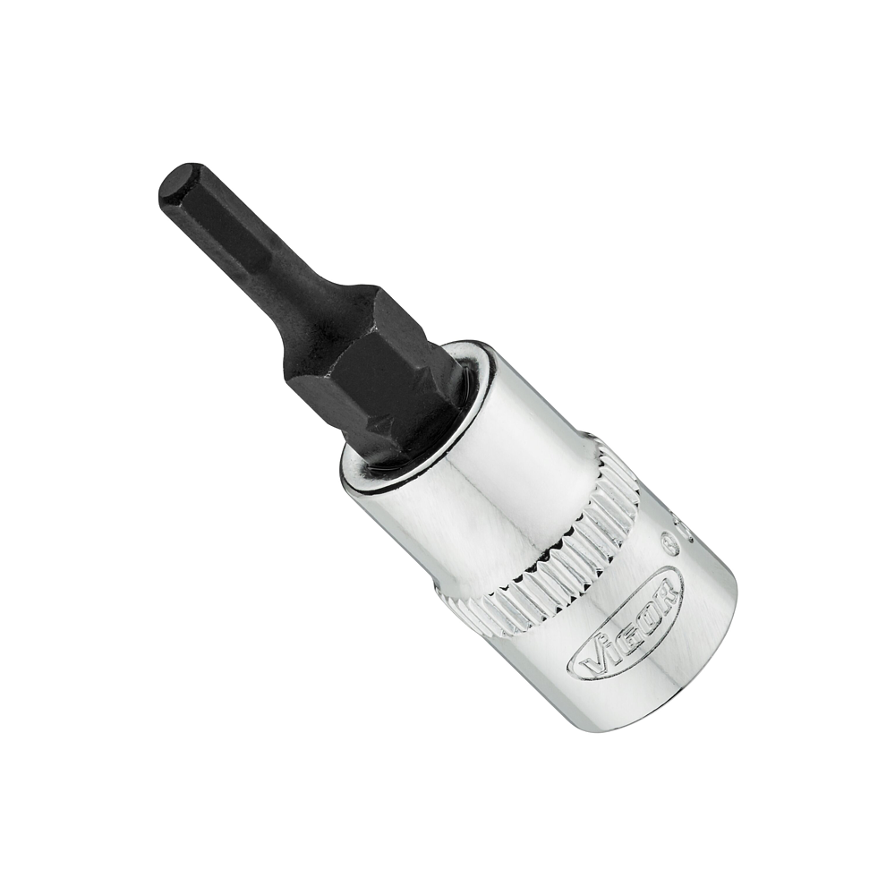 VIGOR N&aacute;strčn&aacute; hlavice ∙ V6020-H3-38 ∙ 1/4 palce (6,3 mm) čtyřhran dut&yacute; ∙ Profil s vnitřn&iacute;m &scaron;estihranem ∙ Velikost 3 mm