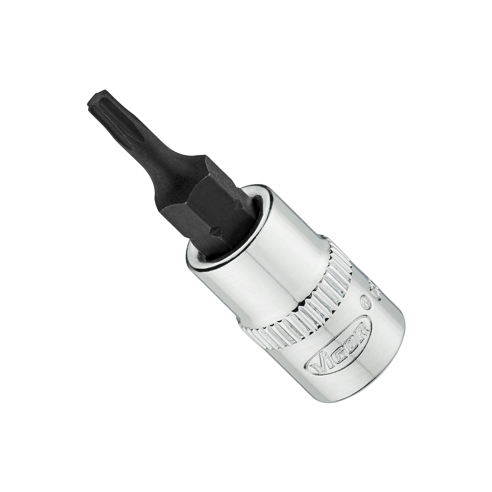 VIGOR N&aacute;strčn&aacute; hlavice ∙ V6020-T10-38 ∙ 1/4 palce (6,3 mm) čtyřhran dut&yacute; ∙ Vnitřn&iacute; profil TORX&reg; ∙ Velikost T10