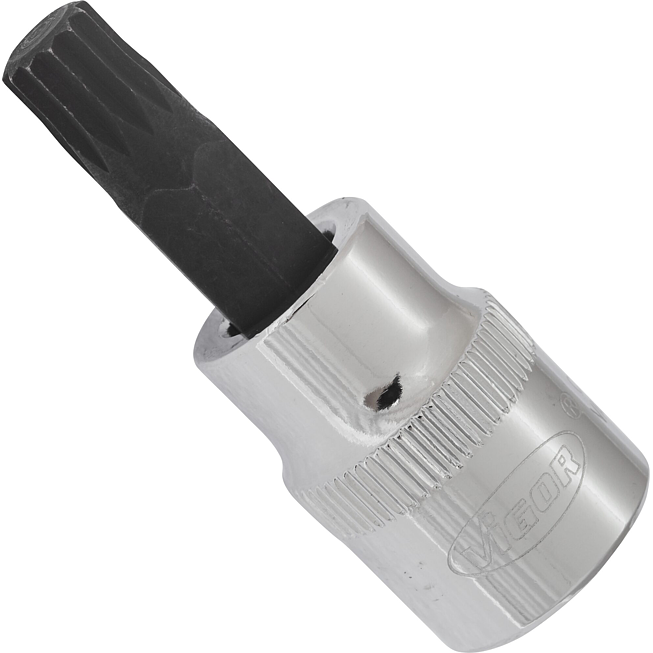 VIGOR Nástrčná hlavice (vnitřní tisícihran) ∙ XZN ∙ V6108 ∙ 3/8 palce (10 mm) čtyřhran dutý ∙ Vnitřní ozubený profil XZN ∙ Velikost M8