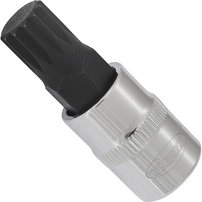 VIGOR Nástrčná hlavice (vnitřní tisícihran) ∙ XZN ∙ V6111 ∙ 3/8 palce (10 mm) čtyřhran dutý ∙ Vnitřní ozubený profil XZN ∙ Velikost M12