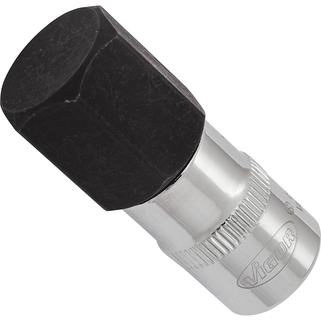 VIGOR Nástrčná hlavice pro šrouby s vnitřním šestihranem ∙ V6140 ∙ 3/8 palce (10 mm) čtyřhran dutý ∙ Profil vnitřní šestihran ∙ Velikost 19 mm