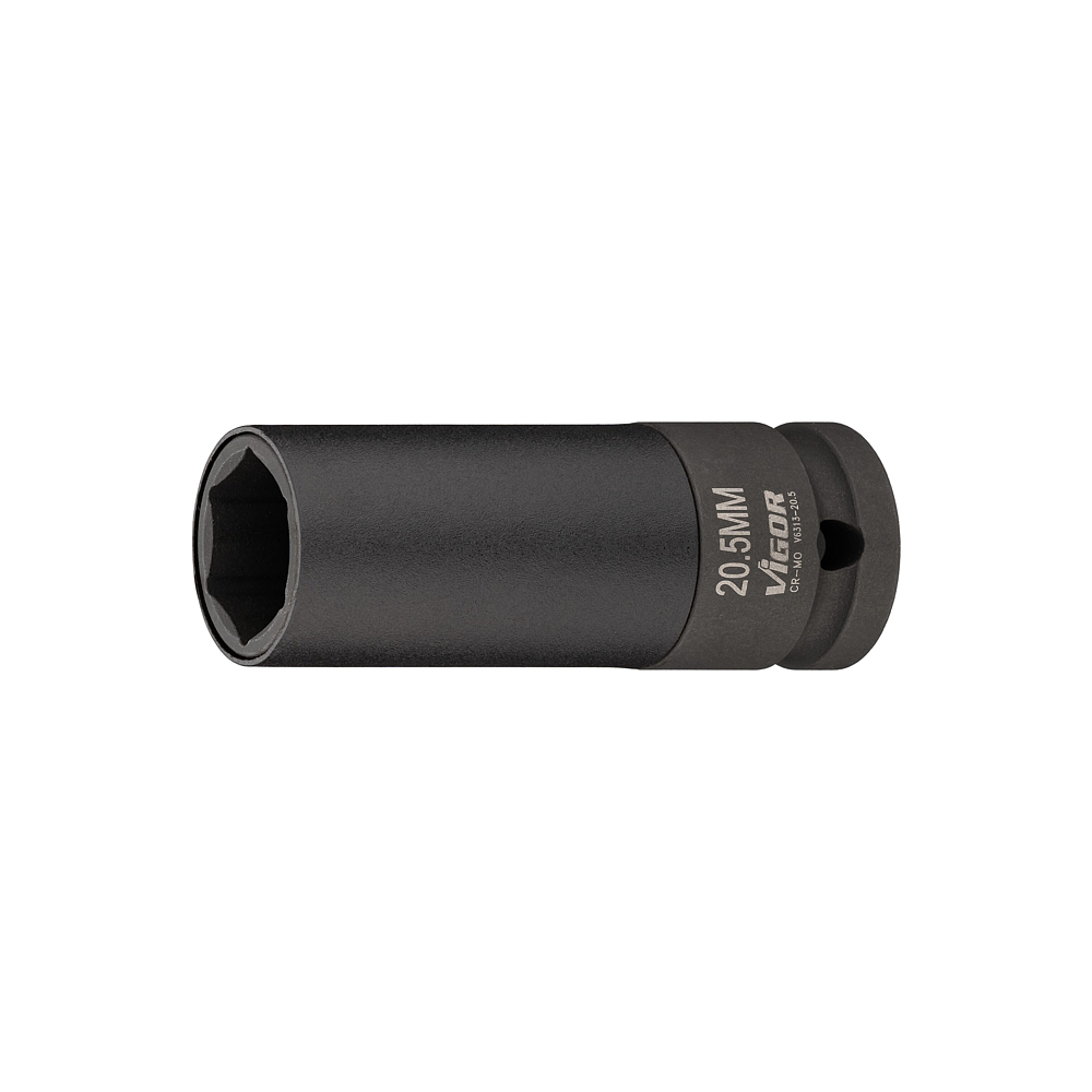 VIGOR N&aacute;strčn&aacute; hlavice pro r&aacute;zov&yacute; a strojov&yacute; utahov&aacute;k ∙ V6313-20.5 ∙ 1/2 palce (12,5 mm) čtyřhran dut&yacute; ∙ Vněj&scaron;&iacute; profil &scaron;estihran ∙ 80 mm