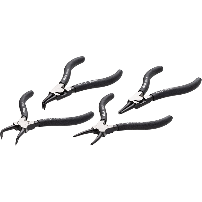 VIGOR Sada kleští na pojistné kroužky ∙ 140 mm ∙ V6510-10/4 ∙ 4-dílný ∙ Počet ks nářadí: 4