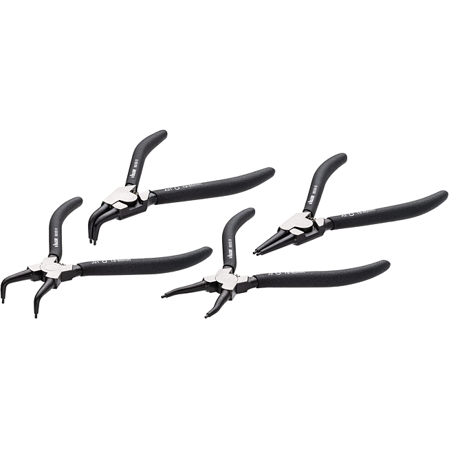 VIGOR Sada kleští na pojistné kroužky ∙ 180 mm ∙ V6510-19/4 ∙ 4-dílný ∙ Počet ks nářadí: 4