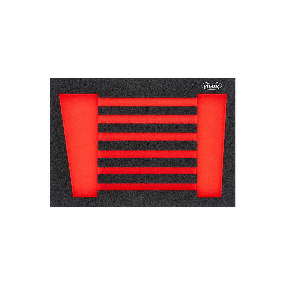 VIGOR Vložka z měkké pěny ∙ L ∙ prázdná ∙ V6640-L ∙ d x š x v: 563 mm x 393 mm x 35 mm