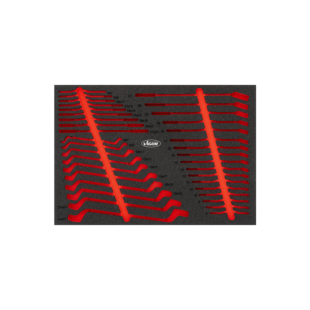 VIGOR Vložka pro šroubové klíče ∙ prázdná ∙ L ∙ V6643N-L ∙ d x š x v: 563 mm x 393 mm x 35 mm