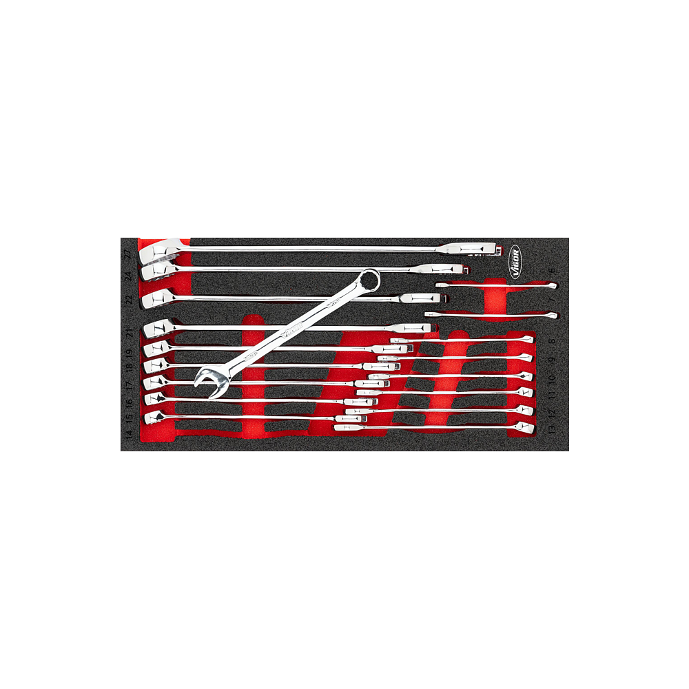 VIGOR Sada očkoplochých klíčů ∙ V6723N ∙ 18-dílný ∙ 6 – 27 mm ∙ Počet ks nářadí: 18