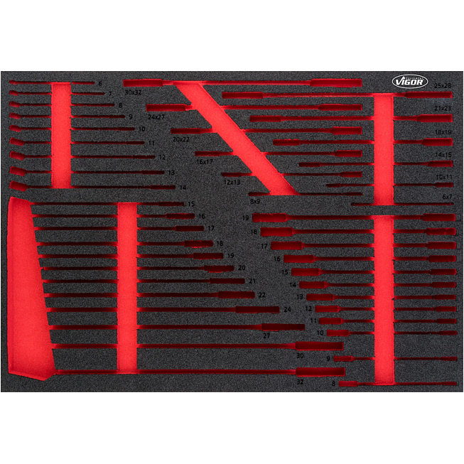 VIGOR Vložka z měkké pěny ∙ prázdná ∙ V6724-L ∙ d x š x v: 563 mm x 393 mm x 35 mm