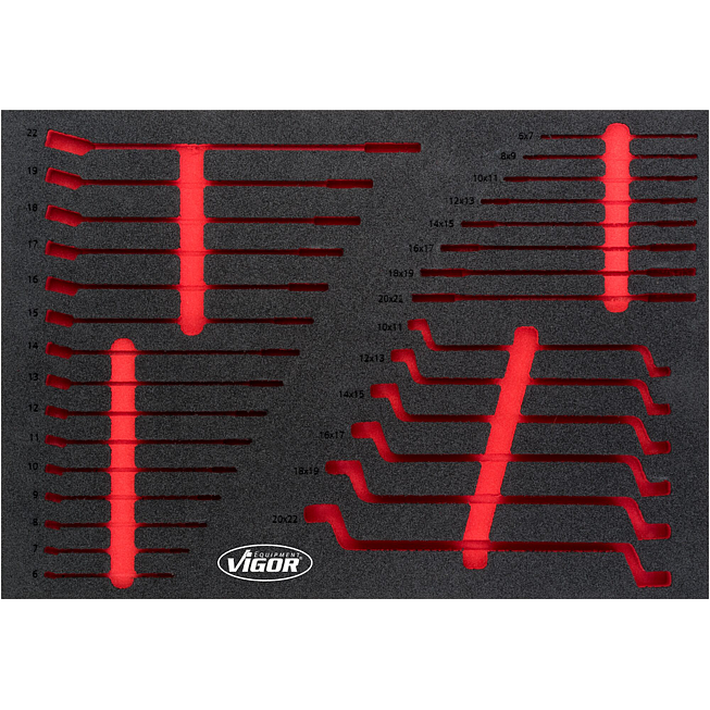 VIGOR Vložka z měkké pěny ∙ prázdná ∙ V6726-L ∙ d x š x v: 563 mm x 393 mm x 35 mm