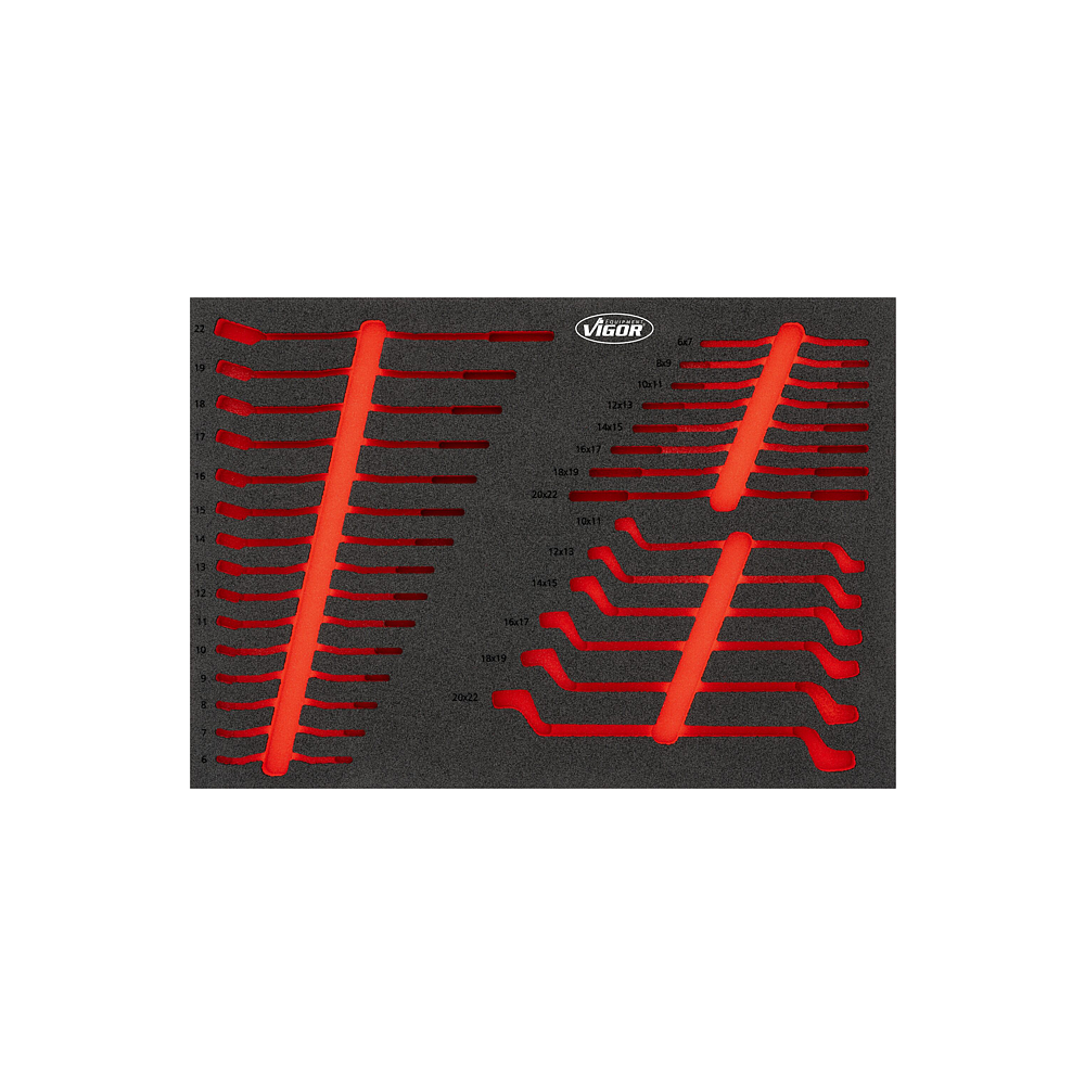 VIGOR Vložka pro šroubové klíče ∙ prázdná ∙ L ∙ V6726N-L ∙ d x š x v: 563 mm x 393 mm x 35 mm