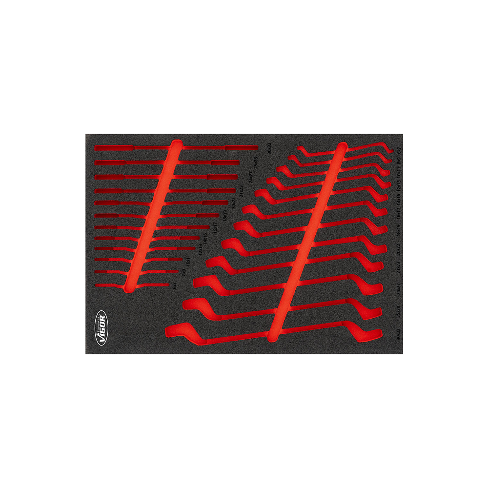 VIGOR Vložka pro šroubové klíče ∙ prázdná ∙ L ∙ V6808N-L ∙ d x š x v: 563 mm x 393 mm x 35 mm