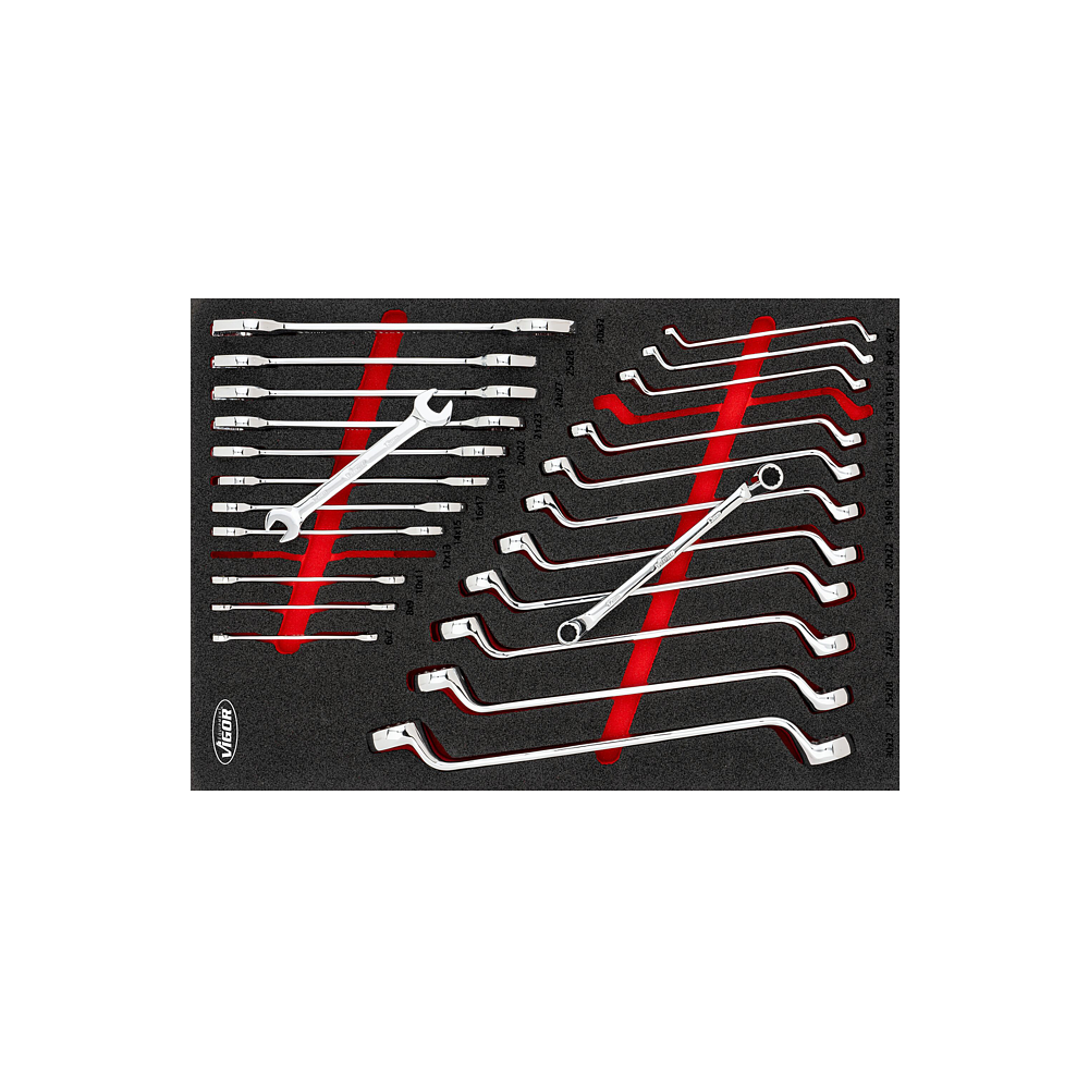 VIGOR Sada oboustranných očko-plochých klíčů ∙ V6808N ∙ 24-dílný ∙ 6 x 7 – 30 x 32 mm ∙ Počet ks nářadí: 24