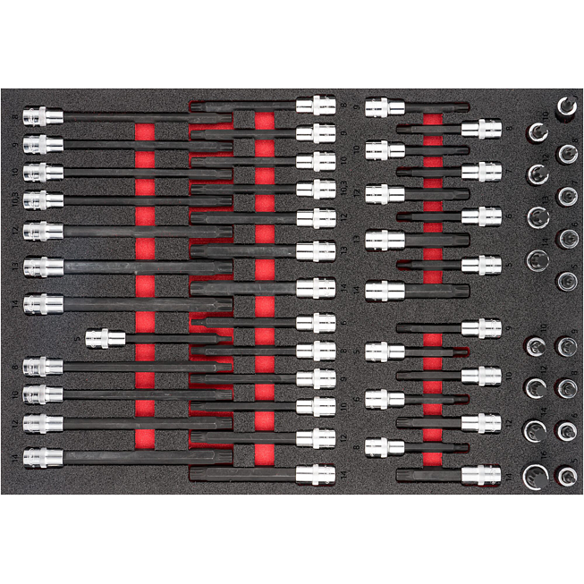 VIGOR Sada nástrčných hlavic ∙ V6810 ∙ 58-dílný ∙ M5 – M16 ∙ Počet ks nářadí: 58