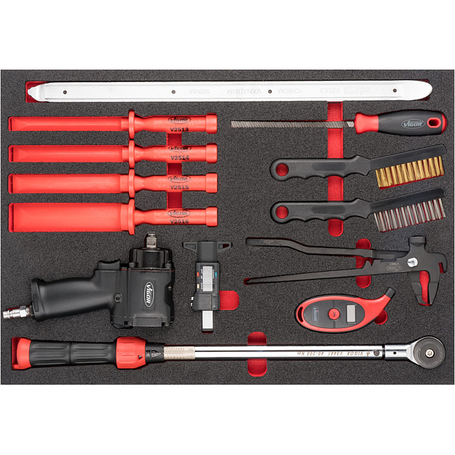 VIGOR Sada nářadí na kola / pneumatiky ∙ V6812 ∙ 13-dílný ∙ Počet ks nářadí: 13