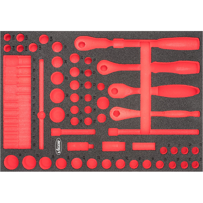 VIGOR Vložka z měkké pěny ∙ prázdná ∙ V6822-L ∙ d x š x v: 563 mm x 393 mm x 35 mm