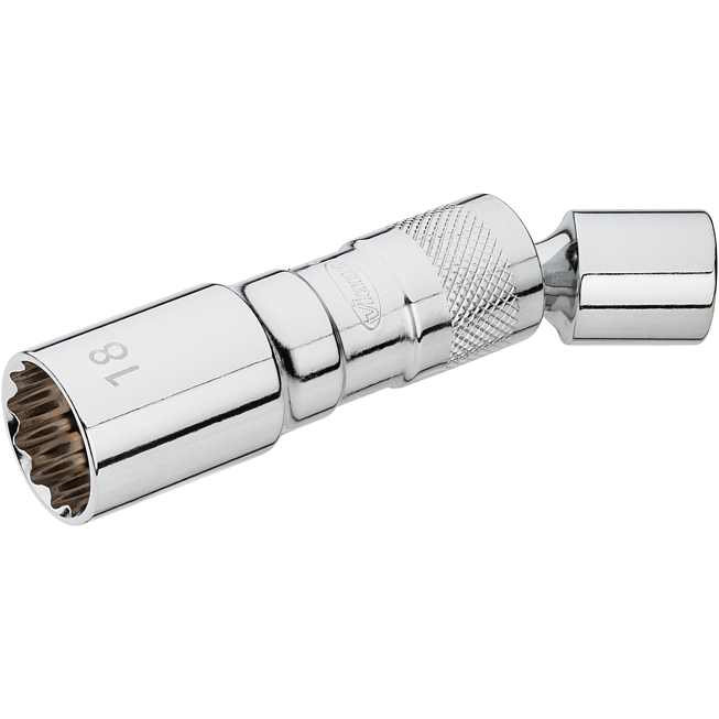 VIGOR  Nástrčná hlavice na zapalovací svíčky ∙ V7002-18 ∙ 3/8 palce (10 mm) čtyřhran dutý ∙ Vnější dvojitý šestihran profil ∙ Velikost 18 mm