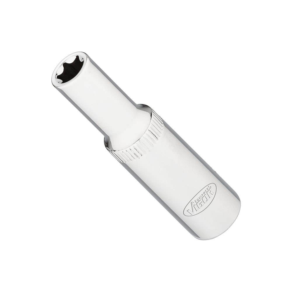 VIGOR T nástrčná hlavice ∙ dlouhá ∙ V7014-10 ∙ 3/8 palce (10 mm) čtyřhran dutý ∙ Vnější profil TORX® ∙ Velikost E10