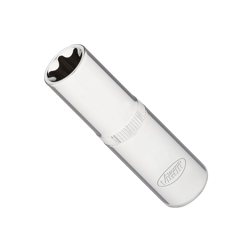 VIGOR T nástrčná hlavice ∙ dlouhá ∙ V7014-18 ∙ 1/2 palce (12,5 mm) čtyřhran dutý ∙ Vnější profil TORX® ∙ Velikost E18