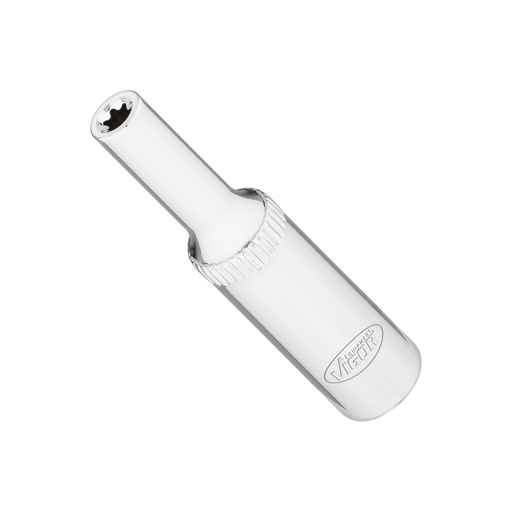 VIGOR T nástrčná hlavice ∙ dlouhá ∙ V7014-4 ∙ 1/4 palce (6,3 mm) čtyřhran dutý ∙ Vnější profil TORX® ∙ Velikost E4