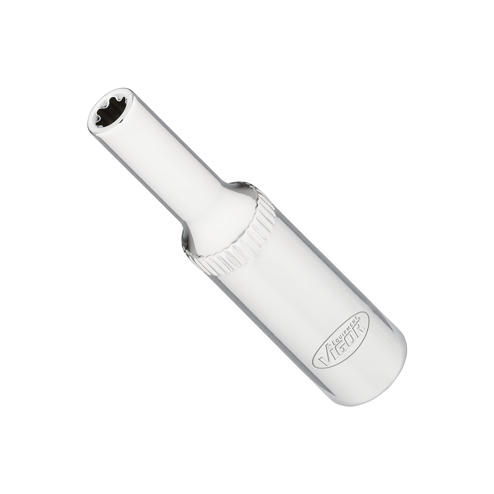 VIGOR T nástrčná hlavice ∙ dlouhá ∙ V7014-5 ∙ 1/4 palce (6,3 mm) čtyřhran dutý ∙ Vnější profil TORX® ∙ Velikost E5