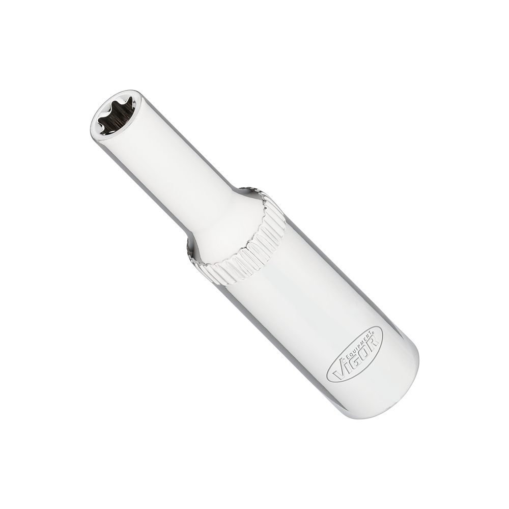 VIGOR T nástrčná hlavice ∙ dlouhá ∙ V7014-6 ∙ 1/4 palce (6,3 mm) čtyřhran dutý ∙ Vnější profil TORX® ∙ Velikost E6