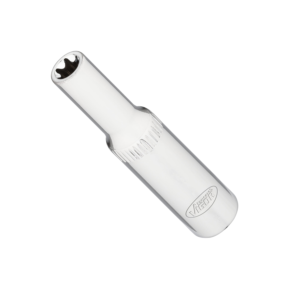 VIGOR T nástrčná hlavice ∙ dlouhá ∙ V7014-7 ∙ 1/4 palce (6,3 mm) čtyřhran dutý ∙ Vnější profil TORX® ∙ Velikost E7
