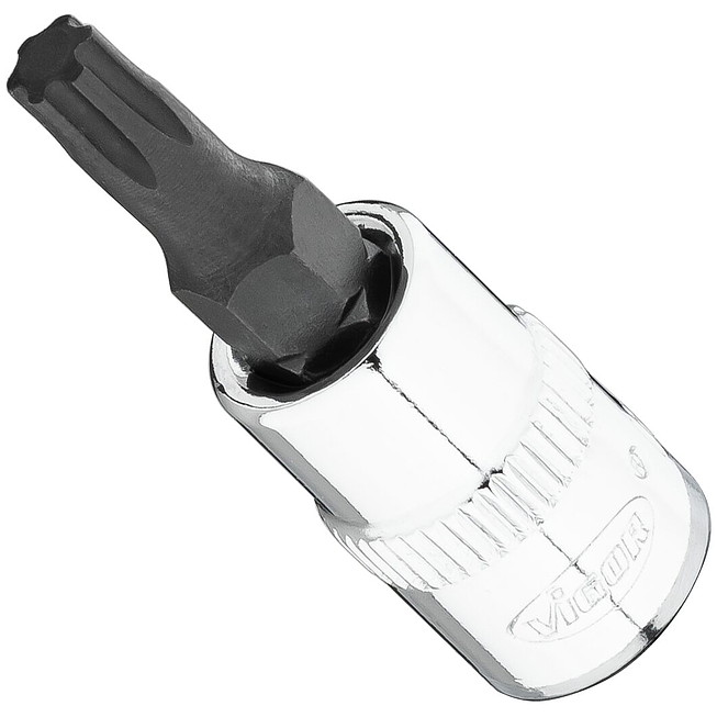 VIGOR T+ nástrčná hlavice ∙ V7037-IP25 ∙ 1/4 palce (6,3 mm) čtyřhran dutý ∙ Vnitřní profil TORX® plus ∙ Velikost T25+