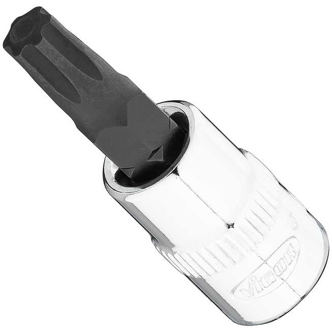 VIGOR T+ nástrčná hlavice ∙ V7037-IP30 ∙ 1/4 palce (6,3 mm) čtyřhran dutý ∙ Vnitřní profil TORX® plus ∙ Velikost T30+