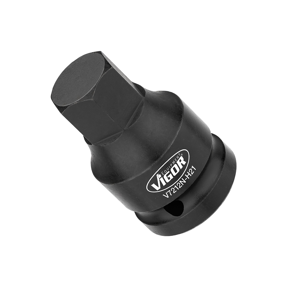 VIGOR R&aacute;zov&yacute; utahov&aacute;k n&aacute;strčn&aacute; hlavice ∙ V7212N-H21 ∙ 3/4 palce (20 mm) čtyřhran dut&yacute; ∙ Profil vněj&scaron;&iacute; &scaron;estihran, Profil vněj&scaron;&iacute; dvojit&yacute; &scaron;estihran ∙ Velikost 21 mm