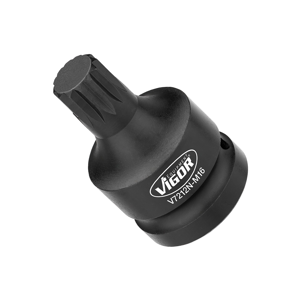 VIGOR R&aacute;zov&yacute; utahov&aacute;k n&aacute;strčn&aacute; hlavice ∙ V7212N-M16 ∙ 3/4 palce (20 mm) čtyřhran dut&yacute; ∙ Profil vněj&scaron;&iacute; &scaron;estihran, Profil vněj&scaron;&iacute; dvojit&yacute; &scaron;estihran ∙ Velikost M16