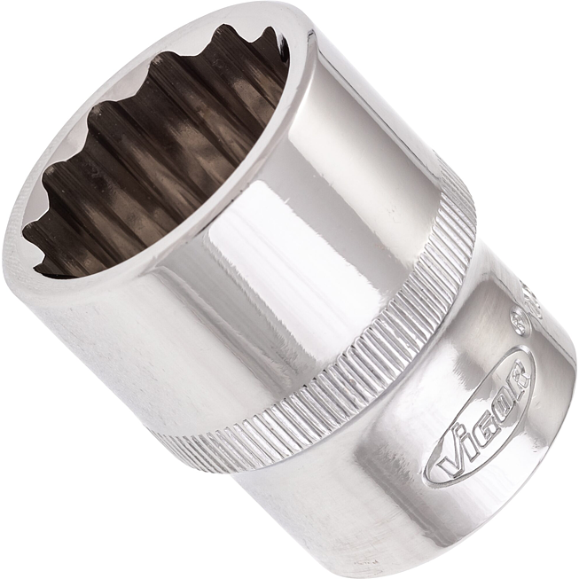VIGOR Nástrčná hlavice dvojitý šestihran ∙ V7512-23 ∙ 1/2 palce (12,5 mm) čtyřhran dutý ∙ Vnější dvojitý šestihran profil ∙ Velikost 23 mm