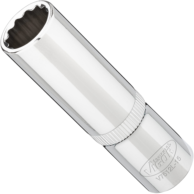 VIGOR Nástrčná hlavice dvojitý šestihran ∙ dlouhá ∙ V7512L-15 ∙ 1/2 palce (12,5 mm) čtyřhran dutý ∙ Vnější dvojitý šestihran profil ∙ Velikost 15 mm