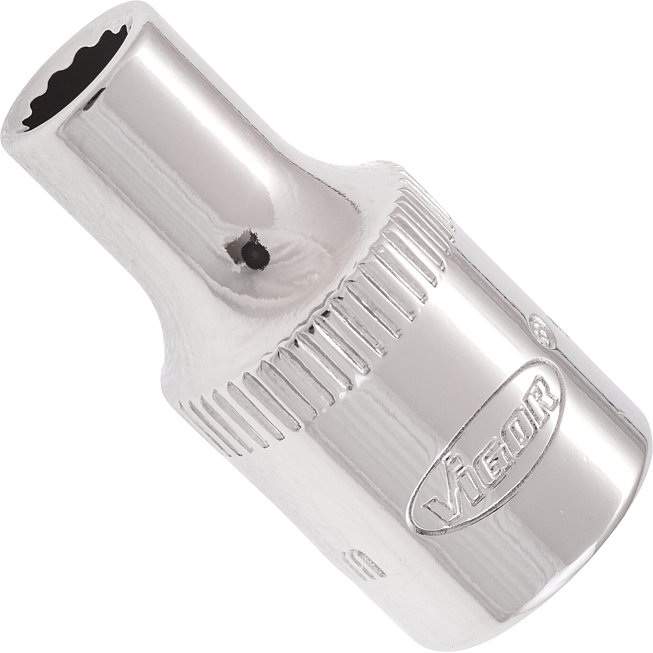 VIGOR Nástrčná hlavice dvojitý šestihran ∙ V7514-4.5 ∙ 1/4 palce (6,3 mm) čtyřhran dutý ∙ Vnější dvojitý šestihran profil ∙ Velikost 4,5 mm