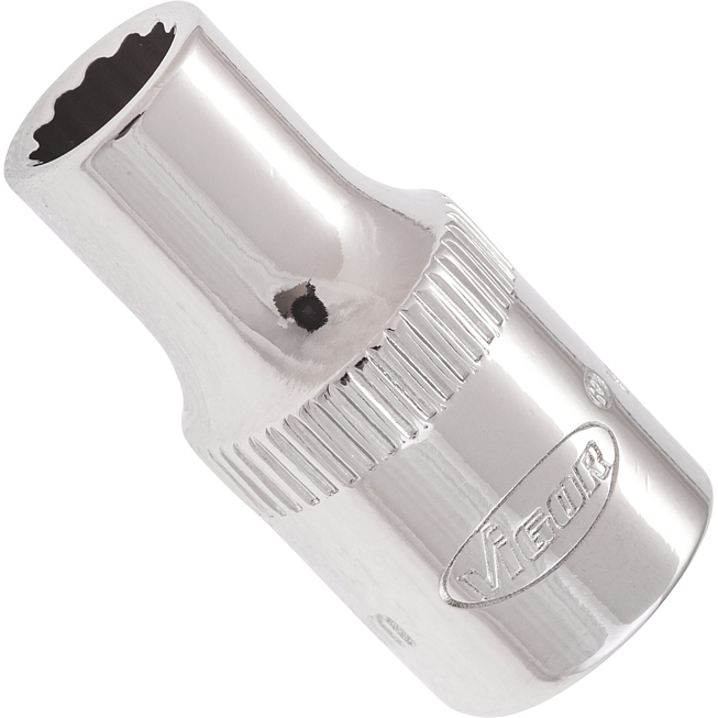 VIGOR Nástrčná hlavice dvojitý šestihran ∙ V7514-5 ∙ 1/4 palce (6,3 mm) čtyřhran dutý ∙ Vnější dvojitý šestihran profil ∙ Velikost 5 mm