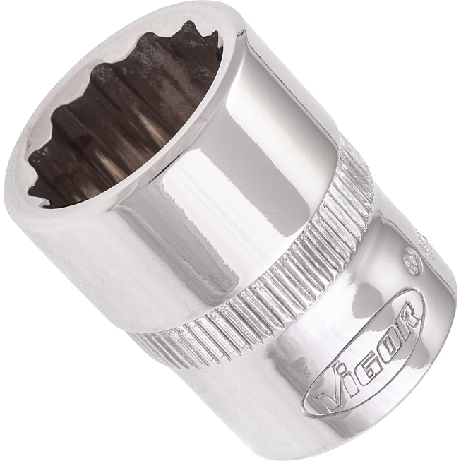 VIGOR Nástrčná hlavice dvojitý šestihran ∙ V7538-15 ∙ 3/8 palce (10 mm) čtyřhran dutý ∙ Vnější dvojitý šestihran profil ∙ Velikost 15 mm