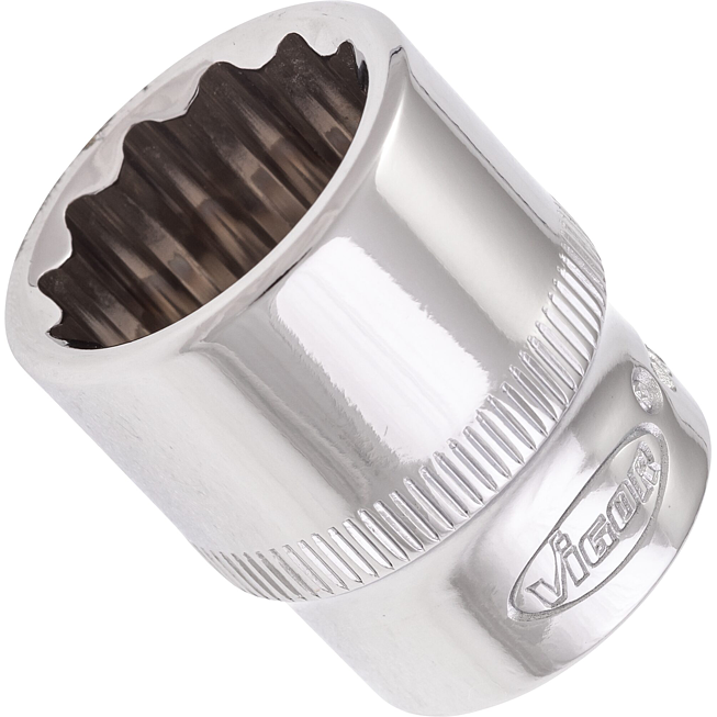 VIGOR Nástrčná hlavice dvojitý šestihran ∙ V7538-18 ∙ 3/8 palce (10 mm) čtyřhran dutý ∙ Vnější dvojitý šestihran profil ∙ Velikost 18 mm