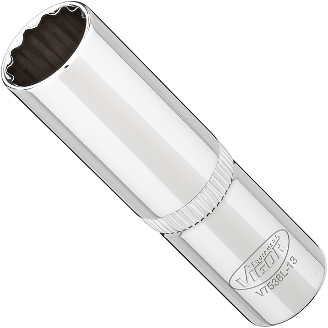 VIGOR Nástrčná hlavice dvojitý šestihran ∙ dlouhá ∙ V7538L-13 ∙ 3/8 palce (10 mm) čtyřhran dutý ∙ Vnější dvojitý šestihran profil ∙ Velikost 13 mm