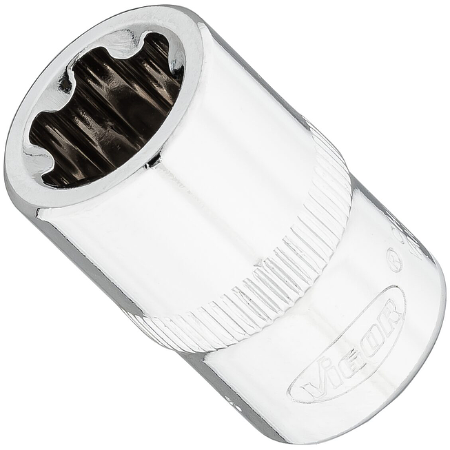 VIGOR T+ nástrčná hlavice ∙ V7920-EP14 ∙ 3/8 palce (10 mm) čtyřhran dutý ∙ Vnější profil TORX® plus ∙ Velikost E14+