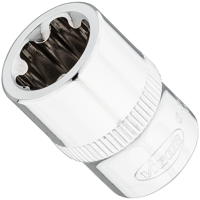 VIGOR T+ nástrčná hlavice ∙ V7920-EP16 ∙ 3/8 palce (10 mm) čtyřhran dutý ∙ Vnější profil TORX® plus ∙ Velikost E16+