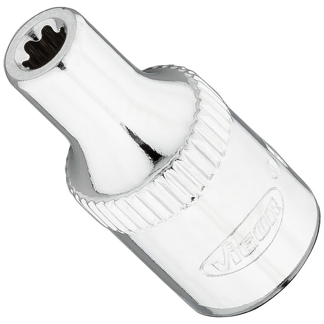 VIGOR T+ nástrčná hlavice ∙ V7920-EP4 ∙ 1/4 palce (6,3 mm) čtyřhran dutý ∙ Vnější profil TORX® plus ∙ Velikost E4+