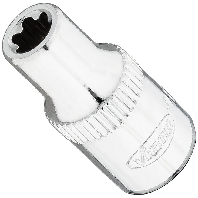 VIGOR T+ nástrčná hlavice ∙ V7920-EP6 ∙ 1/4 palce (6,3 mm) čtyřhran dutý ∙ Vnější profil TORX® plus ∙ Velikost E6+