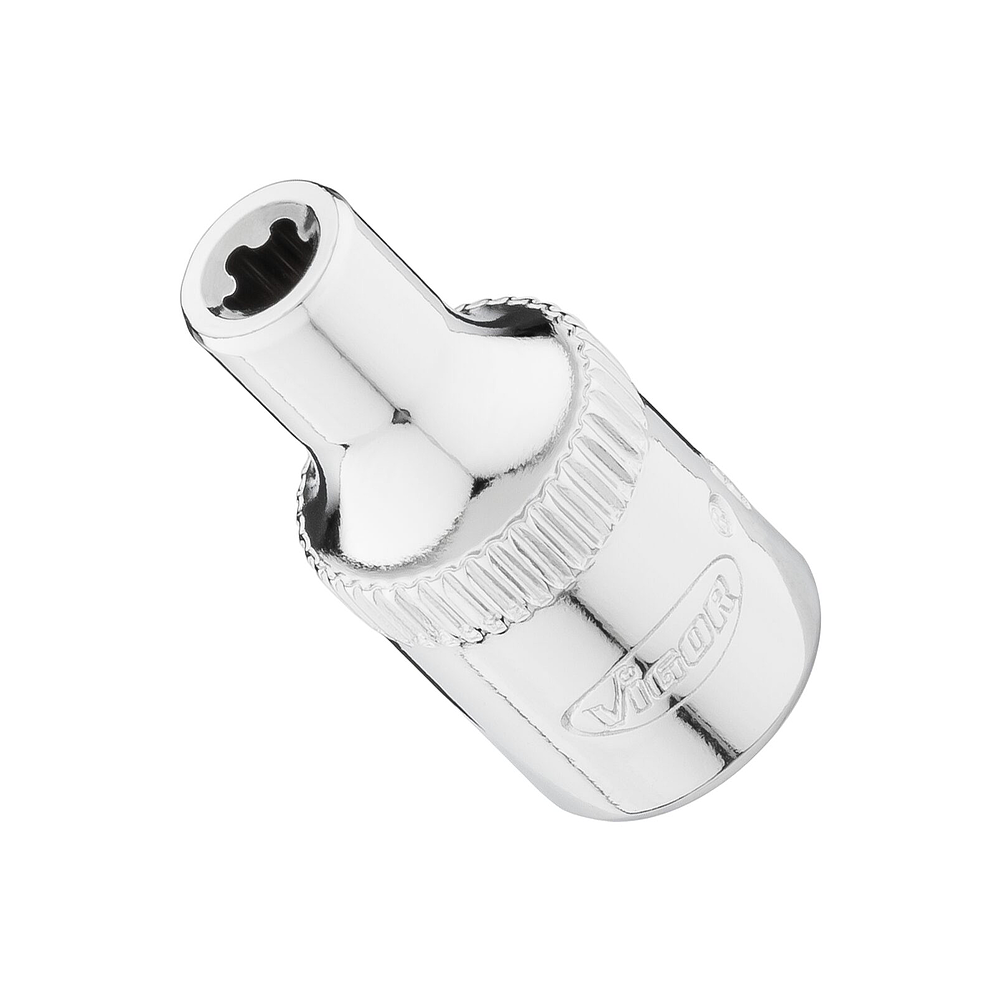 VIGOR E+ nástrčná hlavice ∙ V7920-EPR4 ∙ 1/4 palce (6,3 mm) čtyřhran dutý ∙ Vnější profil s 5 zaoblenými bočnicemi (podobné TORX®) ∙ Velikost E4+