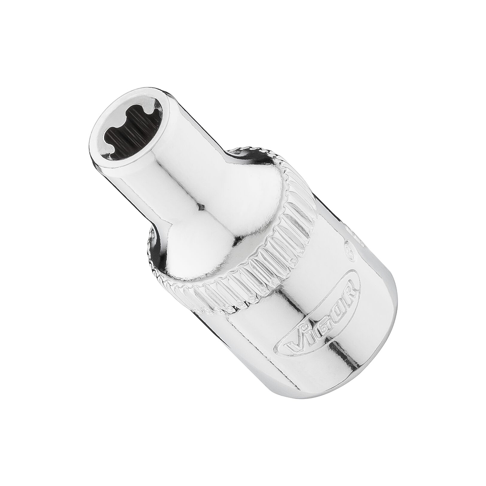 VIGOR E+ nástrčná hlavice ∙ V7920-EPR5 ∙ 1/4 palce (6,3 mm) čtyřhran dutý ∙ Vnější profil s 5 zaoblenými bočnicemi (podobné TORX®) ∙ Velikost E5+