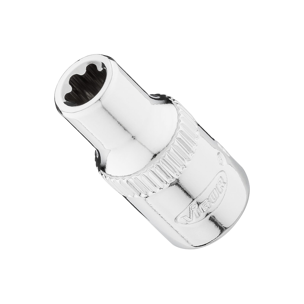 VIGOR E+ nástrčná hlavice ∙ V7920-EPR6 ∙ 1/4 palce (6,3 mm) čtyřhran dutý ∙ Vnější profil s 5 zaoblenými bočnicemi (podobné TORX®) ∙ Velikost E6+